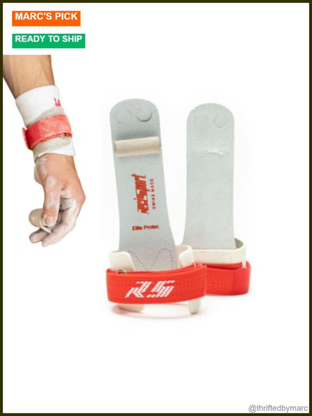 Gymnastics Leather Ring Grips Triple Strength Hook and Loop Closure